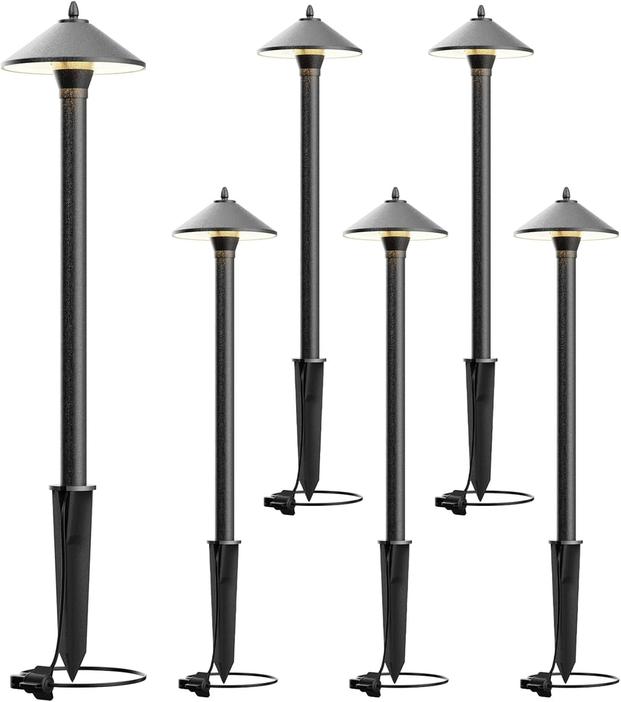 VENUS MANUFACTURING Low Voltage LED Pathway Lights 1.2W Outdoor Landscape Lighting 6 Pack 40 Lumen Landscape Path Lights 2700K for Lawn Patio Yard Walkway Driveway Pathway Garden - Venus Manufacture