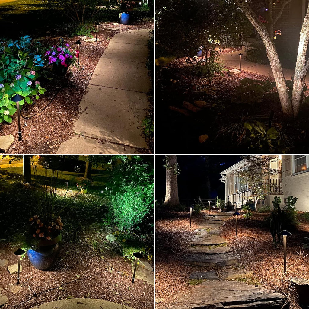 VENUS MANUFACTURING Low Voltage LED Pathway Lights 1.2W Outdoor Landscape Lighting 6 Pack 40 Lumen Landscape Path Lights 2700K for Lawn Patio Yard Walkway Driveway Pathway Garden - Venus Manufacture