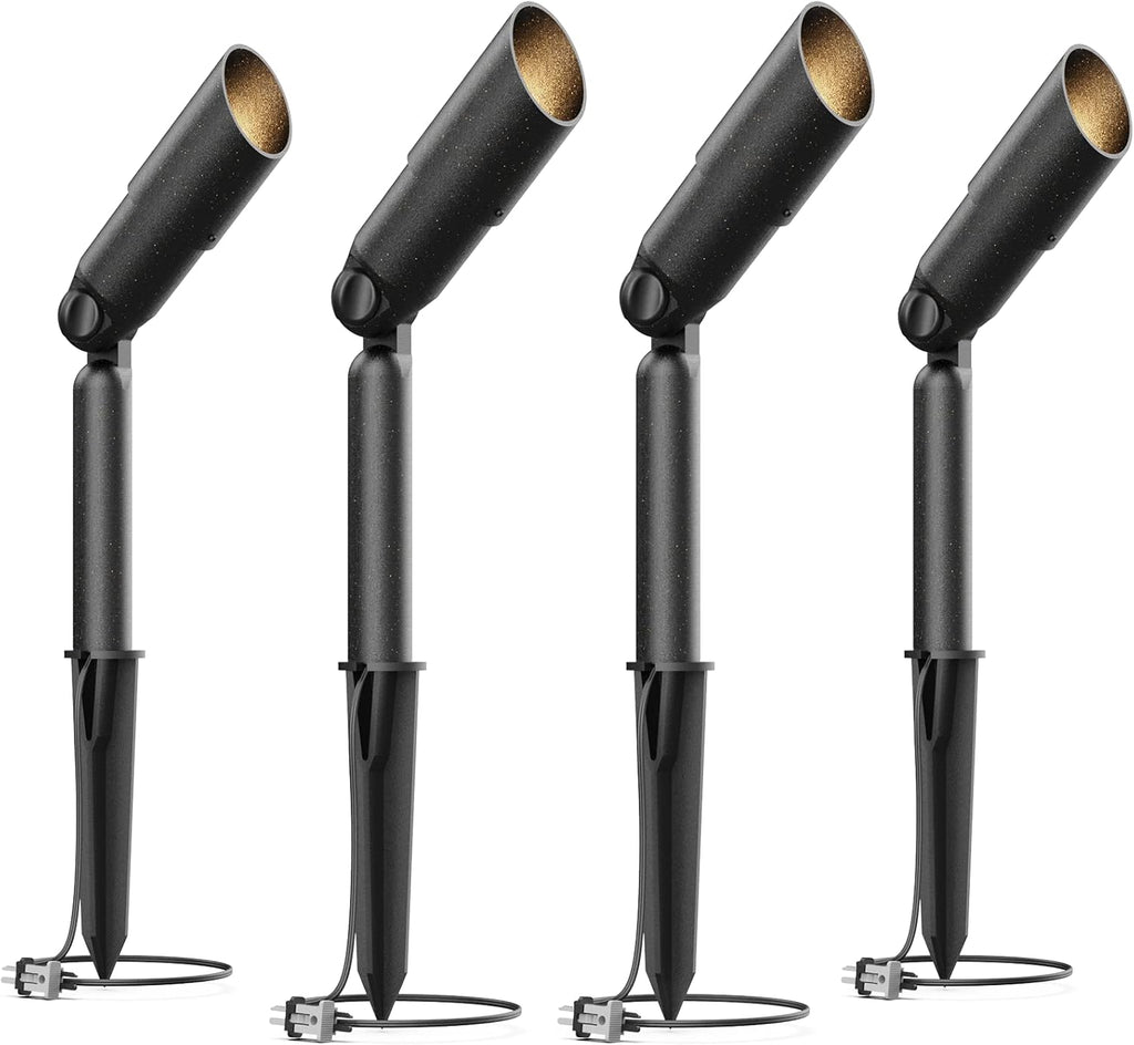 VENUS MANUFACTURING 4 Pack Low Voltage Spotlight & Floodlight 12V Weatherproof Outdoor Landscape Flood Light Kits 20 Watt Halogen Spotlights 3000K Warm White Garden Trees Spot Light with Spike - Venus Manufacture