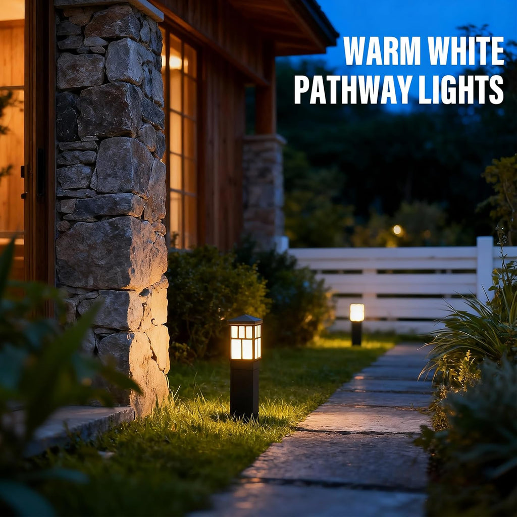 VENUS MANUFACTURING Low Voltage Landscape Lighting 6Pack Outdoor Square Bollard Path Lights LED Landscape Pathway Lighting 0.6W 3200K Warm White Light for Walkway Yard Backyard Lawn Garden