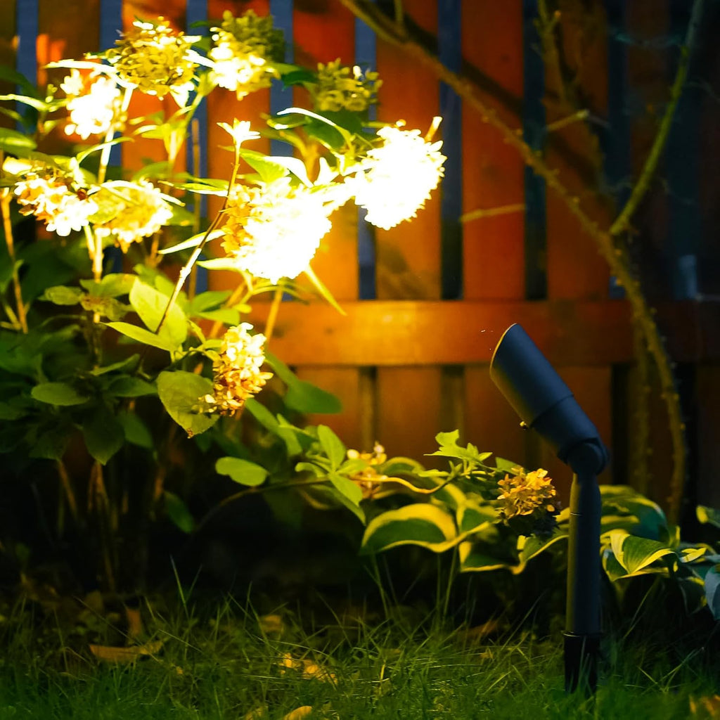 VENUS MANUFACTURING 4 Pack Low Voltage Spotlight & Floodlight 12V Weatherproof Outdoor Landscape Flood Light Kits 20 Watt Halogen Spotlights 3000K Warm White Garden Trees Spot Light with Spike - Venus Manufacture