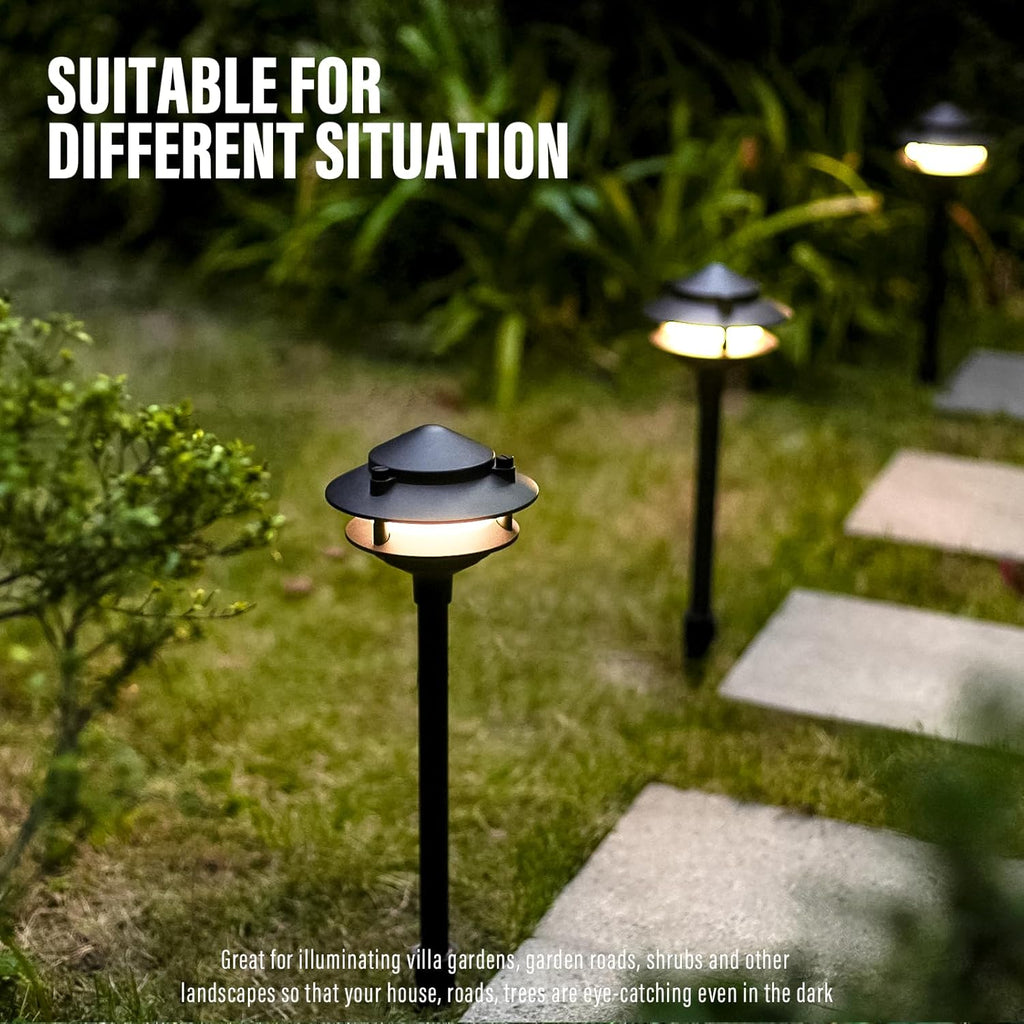 VENUS MANUFACTURING Landscape Lighting LED Outdoor Low Voltage Pathway Light 12V AC 2.2W 32Lumen Warm White Landscape Lighting for Garden Path Driveway Yard