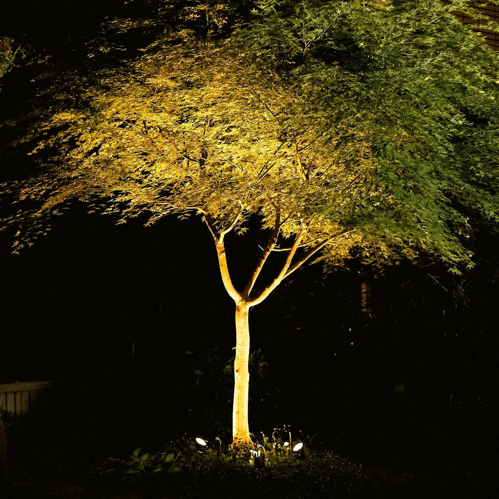 VENUS MANUFACTURING 6 Pack Low Voltage Landscape Spotlight 3W LED Outdoor Landscape Lighting Kits 200 Lumen Black Waterproof Flood Lights 12V 3000K Warm White Metal Tree Lights for Garden & Yard - Venus Manufacture