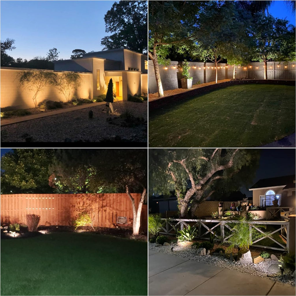 VENUS MANUFACTURING 4 Pack Low Voltage Landscape Flood Light 5Watt LED Outdoor Landscape Lighting Kits 400 Lumen Black Waterproof Spotlights 12V 2700K Warm White Metal Tree Lights for Garden & Yard - Venus Manufacture