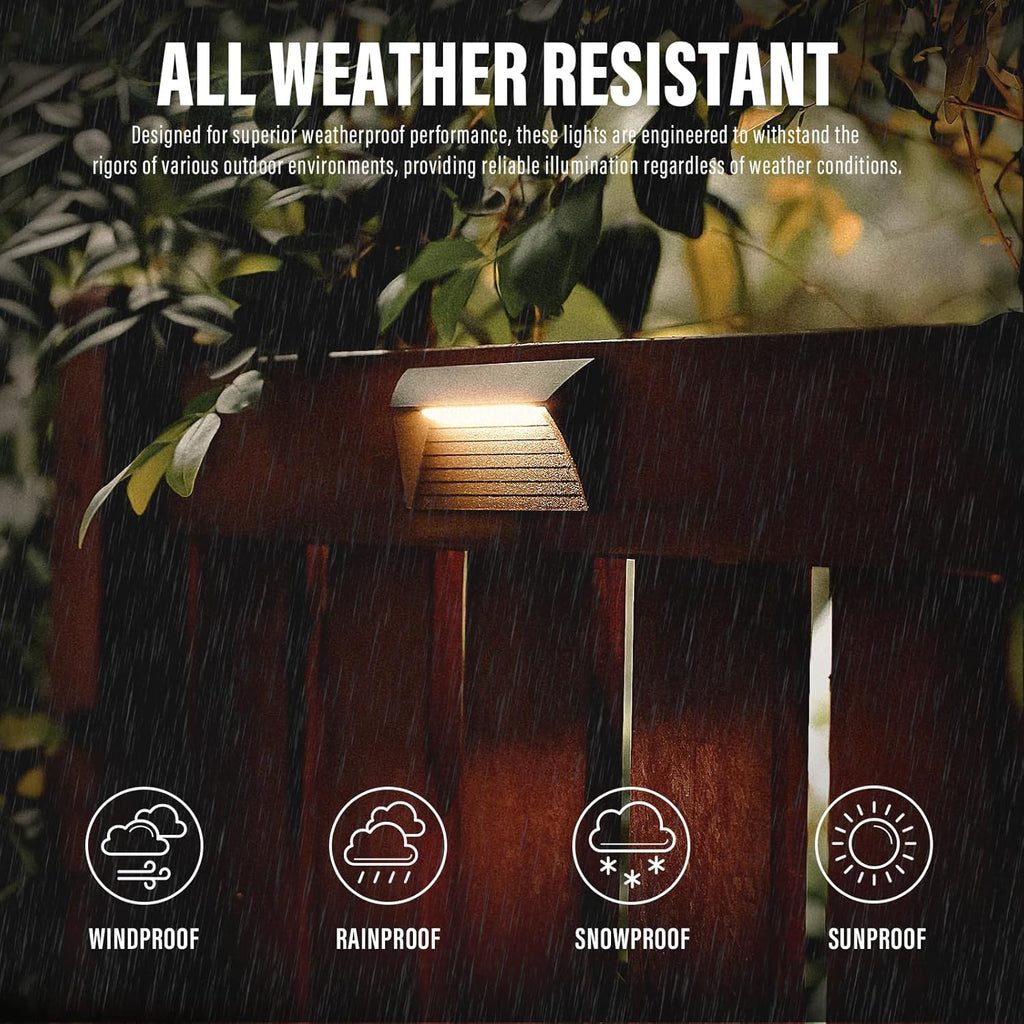 VENUS MANUFACTURING 2W Low Voltage Deck Lights LED Outdoor Stair Lights 3000K 12V Wired Step Lighting, Die-cast Aluminum for Fence, Yard, Patio, and Pathway