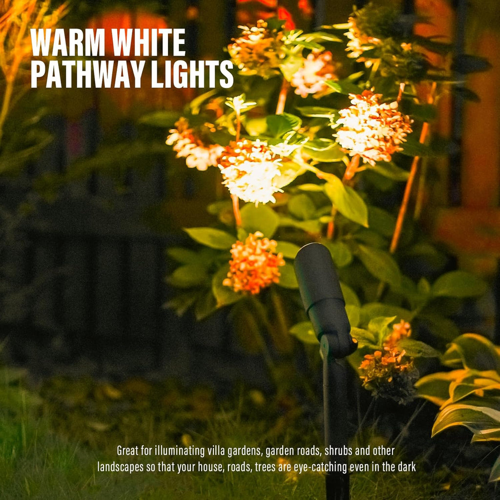 VENUS MANUFACTURING 4 Pack Low Voltage Spotlight & Floodlight 12V Weatherproof Outdoor Landscape Flood Light Kits 20 Watt Halogen Spotlights 3000K Warm White Garden Trees Spot Light with Spike - Venus Manufacture