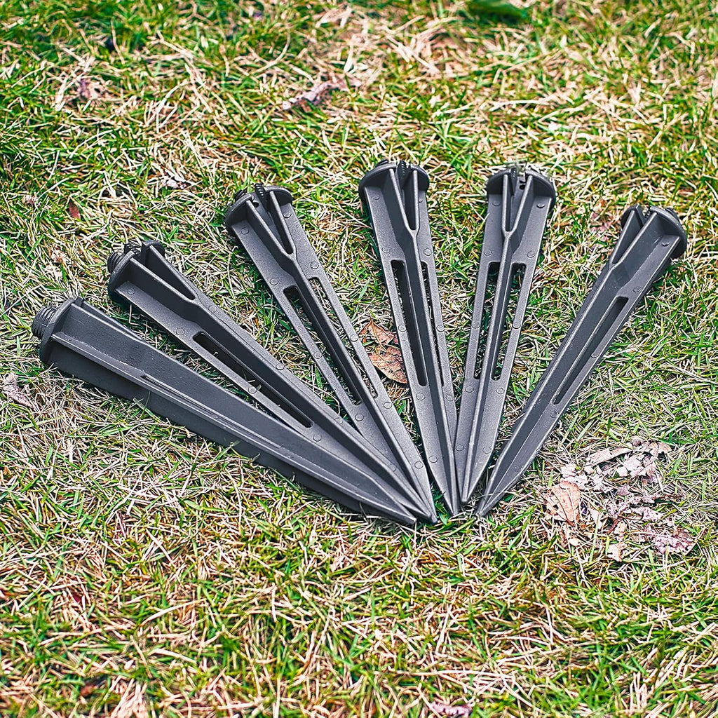 VENUS MANUFACTURING 6pcs 8.75” Landscape Lighting Metal Stakes 3/4 NPSM (0.77'' Thread Diameters) Path Light Replacement Ground Spikes Fit Malibu Outdoor Pathway Light & Spotlight/Floodlight Lights