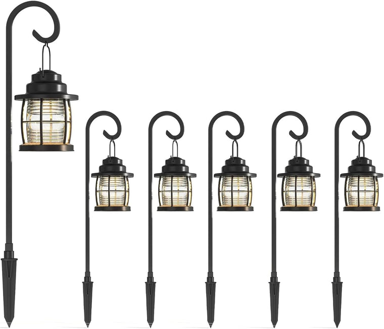 Harbor Collection LED Low Voltage Pathway Light 6 Pack Kit Dual Use Shepherd Hook Lights for Driveway, Yard, Lawn, Pathway, Garden 8422-4110-06