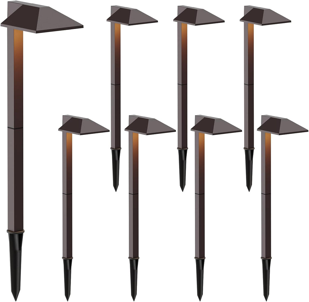 Outdoor Landscape Lighting Low Voltage LED Pathway Light 8 Pack 22 Lumen Floodlight 12V Warm White Garden Light for Driveway Yard Lawn Equinox 8409-2101-08