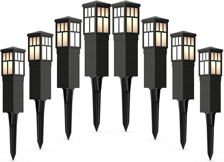 Malibu Low Voltage Landscape Lights Outdoor Pathway Lighting 8 Pack LED Path Lights 12V Landscape Light Mission Collection Bollard Decoration for Outdoor Outside Garden Driveway 8419-4321-08 - Venus Manufacture